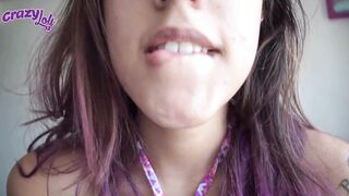 Groaning and showing my huge tongue