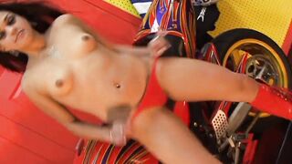 Biker cunt with mouth got screwed too rough
