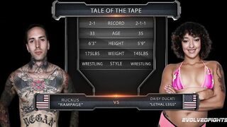Nude Mixed Wrestling Sex As Daisy Ducati Battles Ruckus Face Sitting The Loser Then Ride Penis