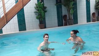 HUNT4K Tasty dark haired tastes cock of the owner of little spa zone