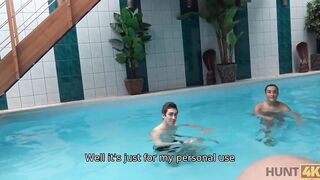 HUNT4K Tasty dark haired tastes cock of the owner of little spa zone