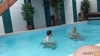 HUNT4K Tasty dark haired tastes cock of the owner of little spa zone