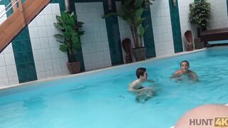 HUNT4K Tasty dark haired tastes cock of the owner of little spa zone
