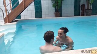 HUNT4K Tasty dark haired tastes cock of the owner of little spa zone
