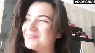 DoeGirls - Carolina Abril Irresistible Spanish women Oiled Up And Masturbates With Her Vibrator Inside The Toilet