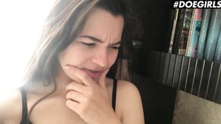 DoeGirls - Carolina Abril Irresistible Spanish women Oiled Up And Masturbates With Her Vibrator Inside The Toilet