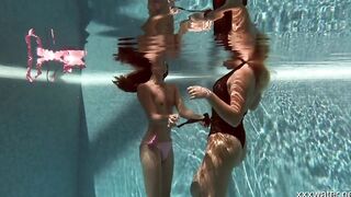 Swimming pool underwater hot babes Irina and Olla