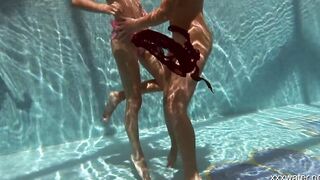 Swimming pool underwater hot babes Irina and Olla