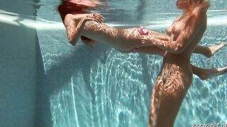 Swimming pool underwater hot babes Irina and Olla