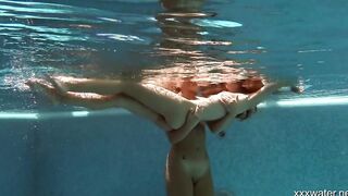 Swimming pool underwater hot babes Irina and Olla