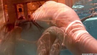 Swimming pool underwater hot babes Irina and Olla