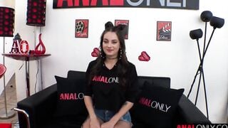 ANAL ONLY Big Titted dark haired Maddy May has her bootyhole pounded for the first time