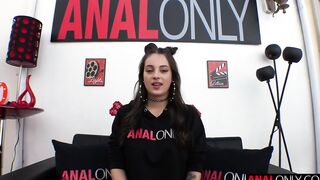 ANAL ONLY Big Titted dark haired Maddy May has her bootyhole pounded for the first time