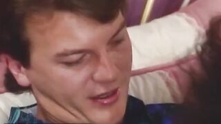 Sarah Young woken up by two cocks