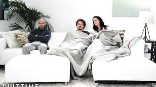 Stepmom Offer Sneaky Hand Job Under Blanket