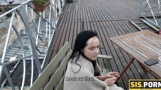 SISPORN Whore with cigarette rocks out with innocent stepbrother to make him keep silence