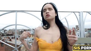 SISPORN Whore with cigarette rocks out with innocent stepbrother to make him keep silence