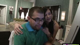 Nasty Ashli Orion Let Her boyfriend Watching Her To Nailed Another Guy