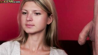 CFNM european 18 yo shares BF with dickblowing fem dom