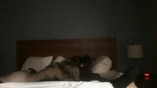 Irresistible white bitch blows and fucks