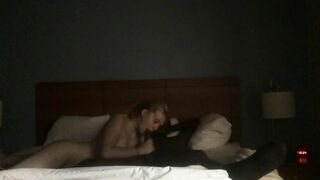Irresistible white bitch blows and fucks