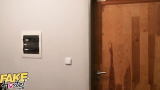 Fake Hostel Dark Haired Sexy Little Eliss Secretly Pounded by Room mate