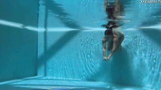 Chubby Bae Puzan Bruhova swims nude inside the pool
