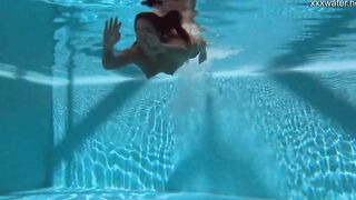 Chubby Bae Puzan Bruhova swims nude inside the pool
