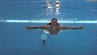 Chubby Bae Puzan Bruhova swims nude inside the pool