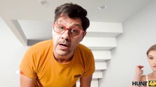HUNT4K 18 Yo started sucking off inside dark and continued sex into broad daylight