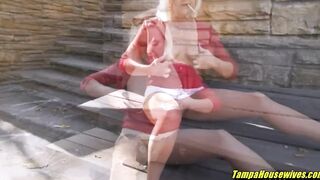 Smoking Cutie Outside Masturbation Oral Sex and Doggy Style