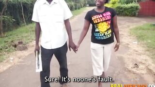 Black Amateur Getting Plowed By a Long Dick Into Outdoors Restroom