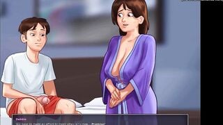 Summertime Saga - Enjoying StepMom Allows Her StepSon To Jerk Off at Her For a Bit