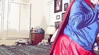 Supergirl blows Superman