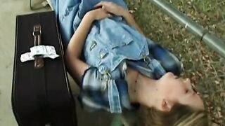 2 young lesbians into mini skirts plowed each other's twat with a toy