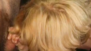 Blonde decided to try wild sex with 2 turned on fellows together