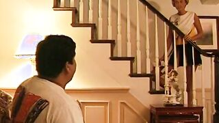 Blonde decided to try wild sex with 2 turned on fellows together
