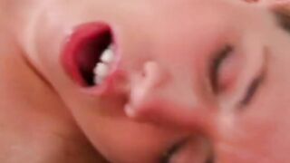 Vulgar stud's blow up doll comes alive and he fucks her inside bed