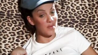 Young dark hair masturbates inside the bathtub then has anal nailed session with her man into bed