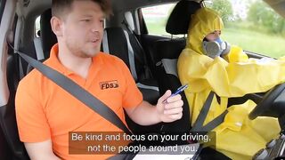 Ballslicking Goddess fuck outdoors into the vehicle of instructor