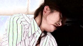 Hardcore Japanese full-length clip of a young woman with a very bushy snatch fucking several guys