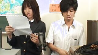 18 Student Gang Bang into the classroom. Rough sex with long dildos