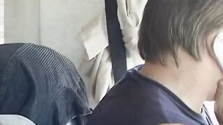 2 slutty blondes got nailed rough by a group of dudes into a camping van