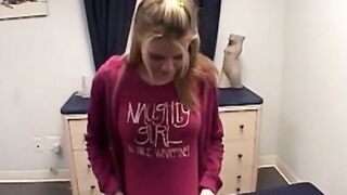 Small blonde teenie rubbing her vagina