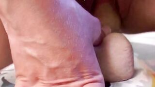 Exclusive dildo with masturbation sex tape and camera into the toilet, pointing to Emma's clit
