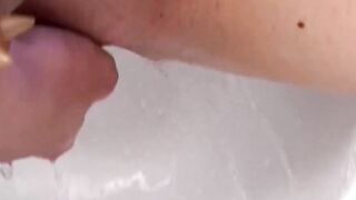 Exclusive dildo with masturbation sex tape and camera into the toilet, pointing to Emma's clit