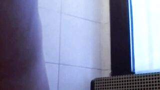 Exclusive dildo with masturbation sex tape and camera into the toilet, pointing to Emma's clit