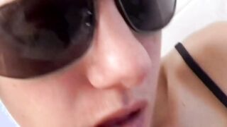 Exclusive dildo with masturbation sex tape and camera into the toilet, pointing to Emma's clit
