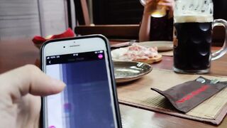 Remote orgasm control of my Stepsister into Pub!
