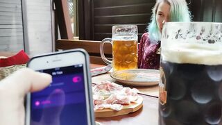 Remote orgasm control of my Stepsister into Pub!